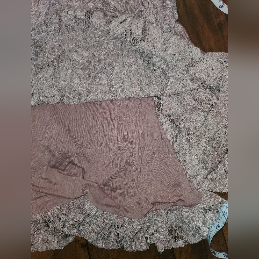 Free People Ruby Crochet Lace Mini Long Sleeve Dress in Soft Purple - Small - Picture 12 of 15